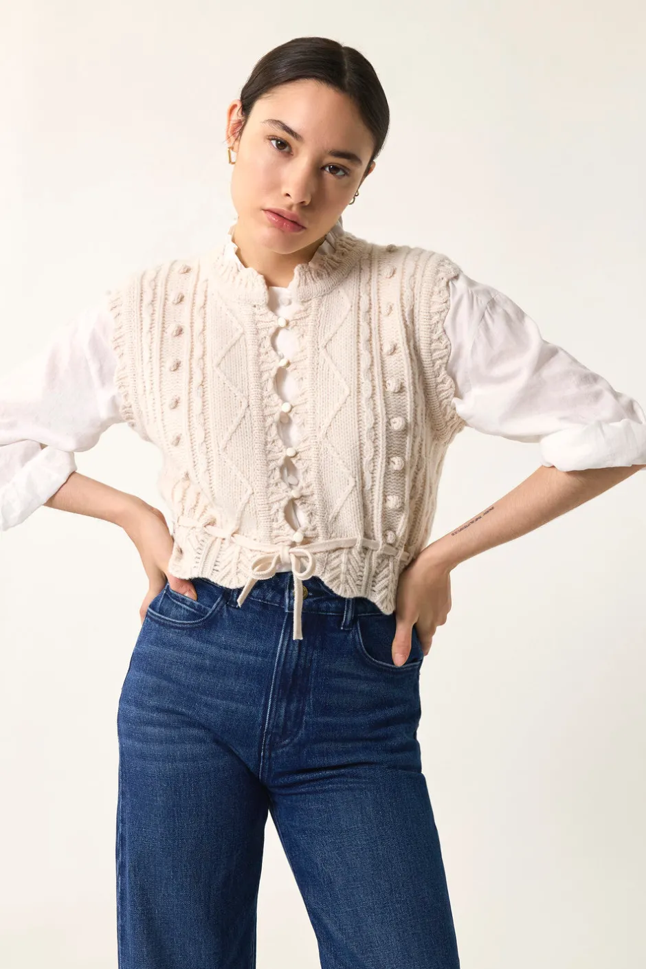 gilet_dolly_creme_1.webp Gilet Dolly | Des Petit Hauts Discount